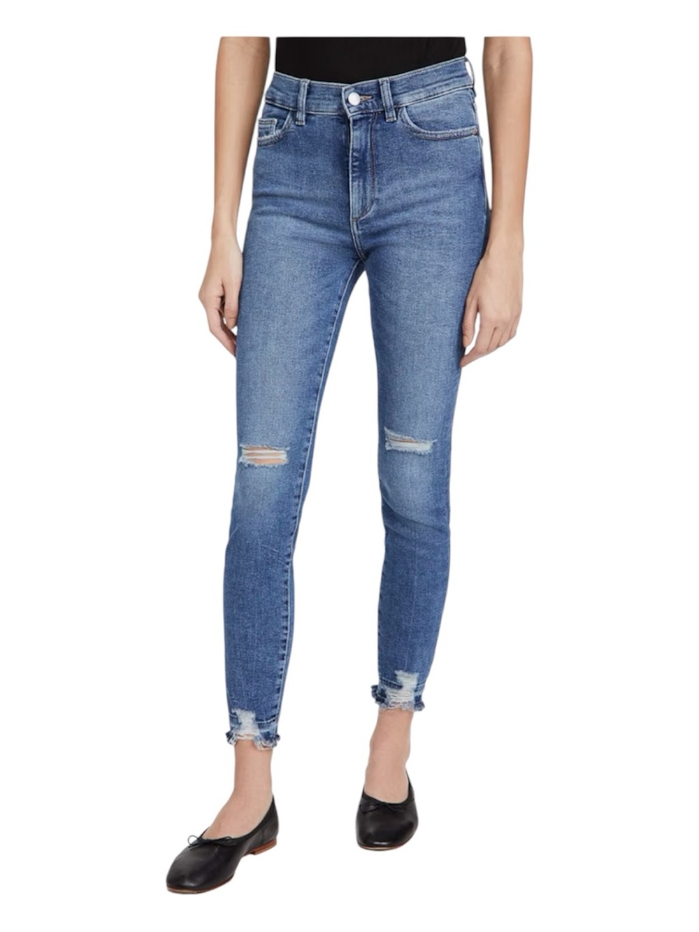DL1961 Farrow Ankle High Rise Instasculpt Skinny Distressed Jeans Size 31